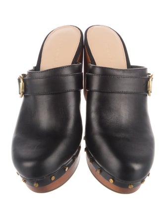 Veronica Beard Leather Studded Accents Mules