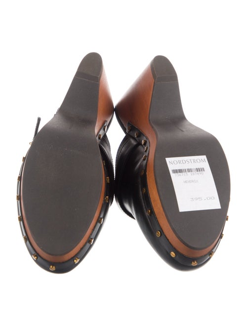 Veronica Beard Leather Studded Accents Mules