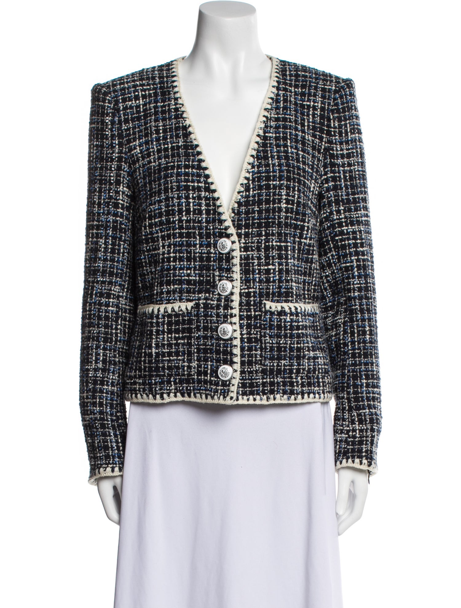 Veronica Beard Tweed Pattern Evening Jacket