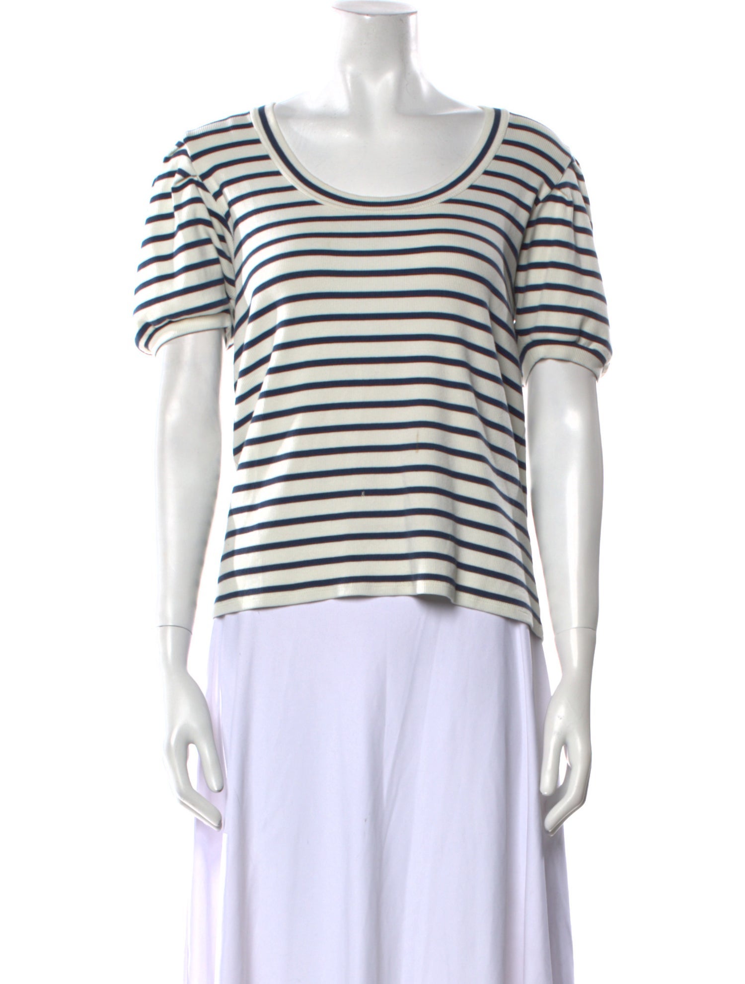 Veronica Beard Striped Scoop Neck T-Shirt
