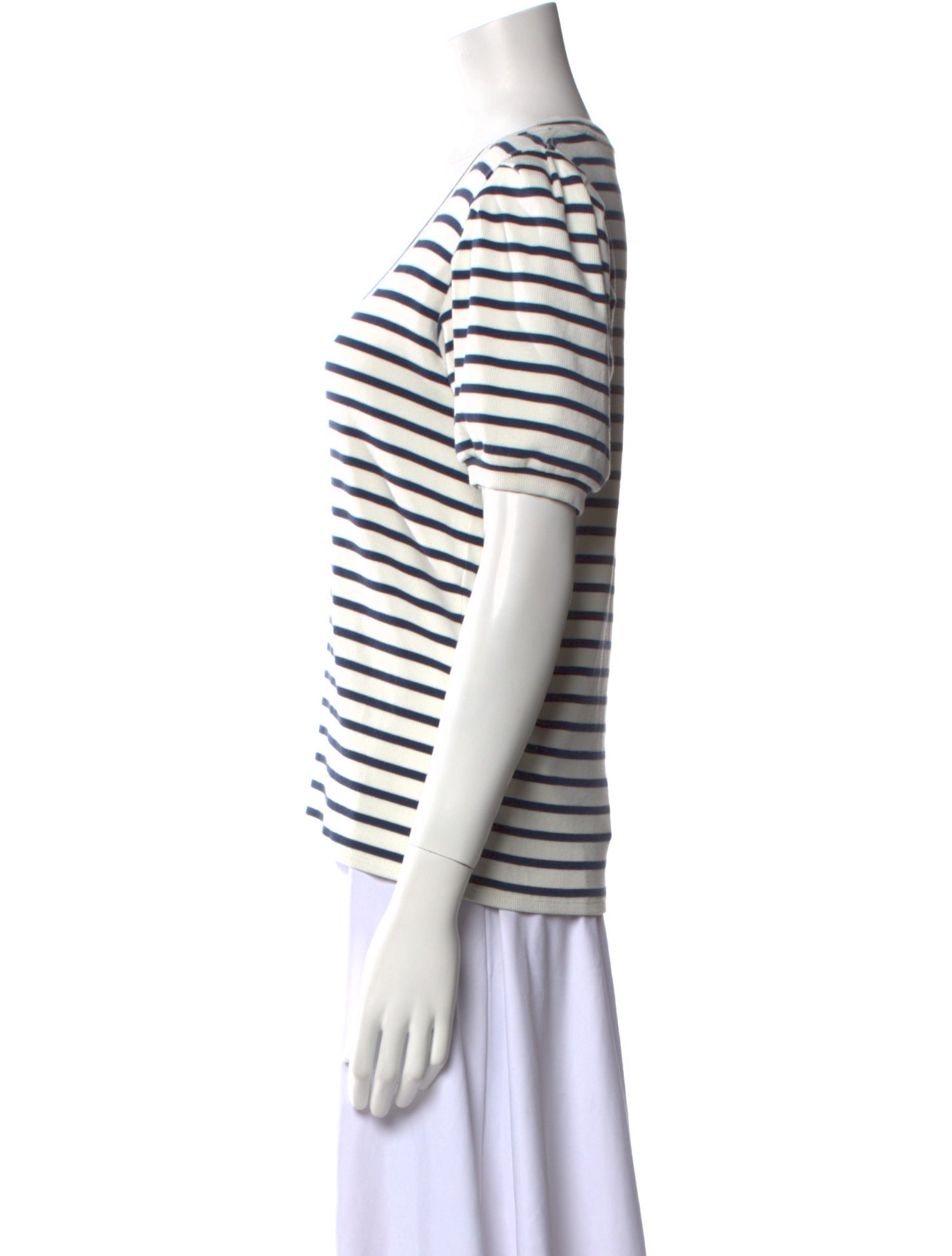 Veronica Beard Striped Scoop Neck T-Shirt
