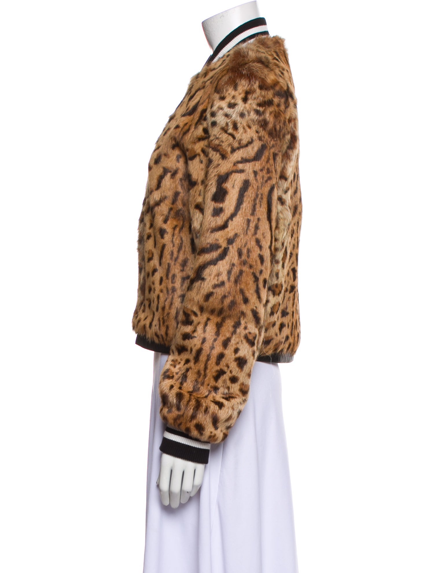 Veronica Beard Animal Print Fur Jacket