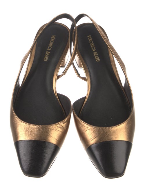 Veronica Beard Leather Colorblock Pattern Slingback Flats