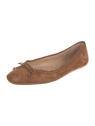 Veronica Beard Suede Bow Accents Ballet Flats