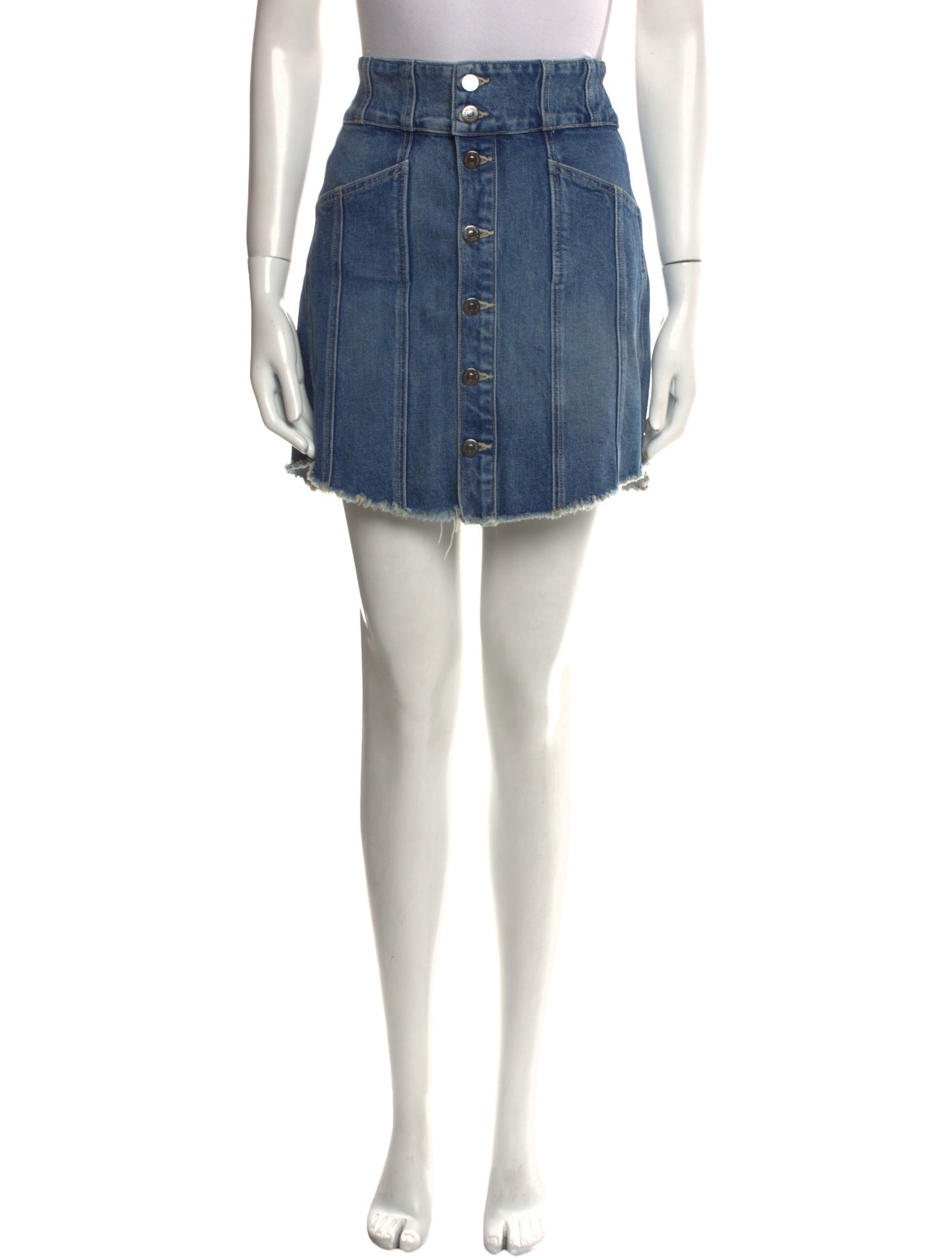 Veronica Beard Raw-Edge Trim Mini Skirt