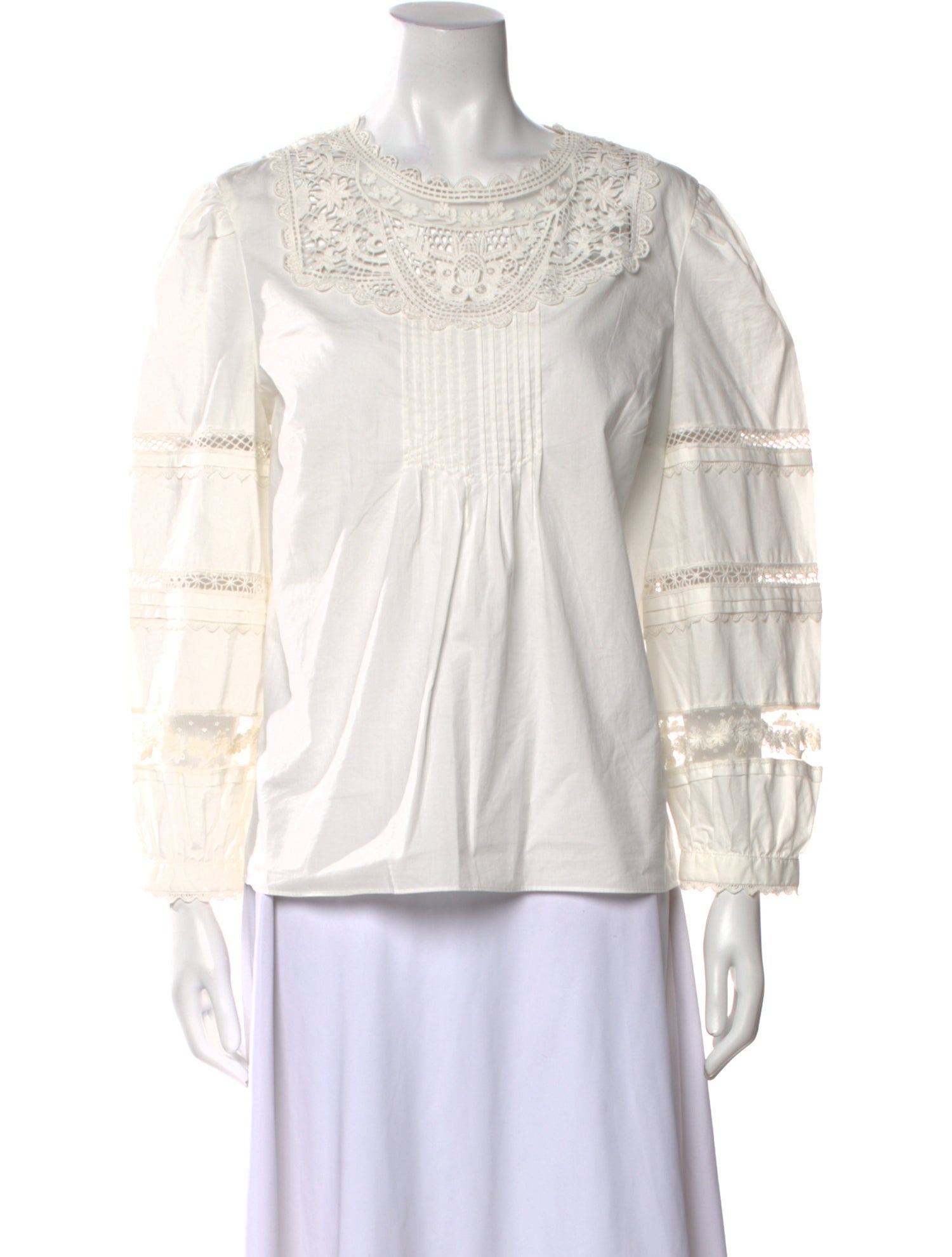 Veronica Beard Crew Neck Three-Quarter Sleeve Blouse