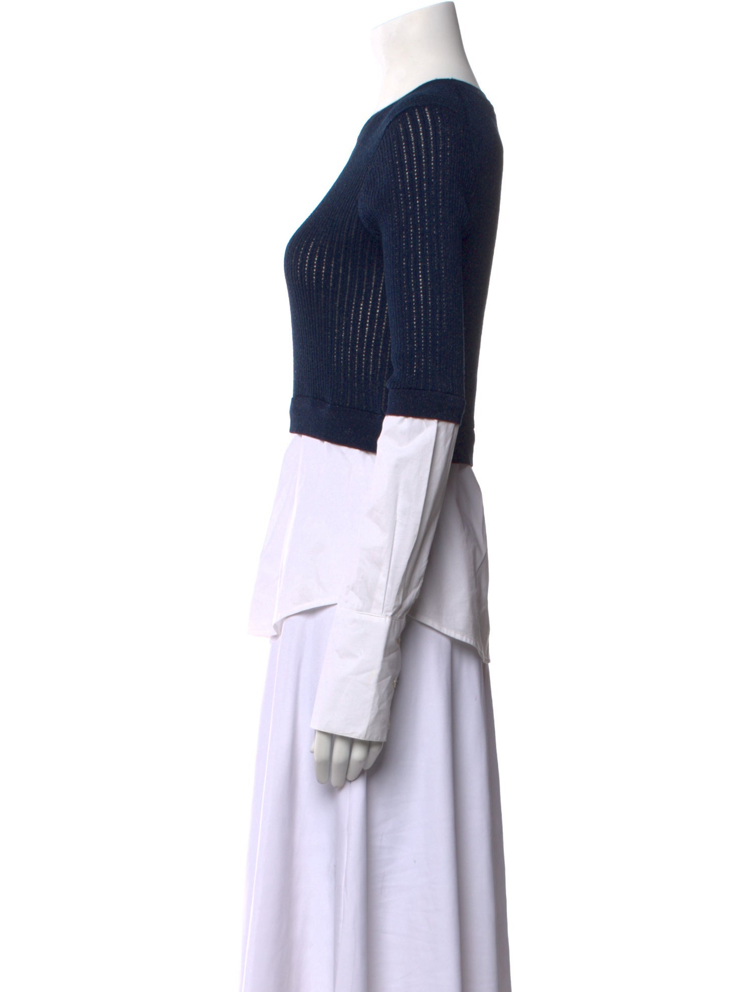 Veronica Beard Crew Neck Long Sleeve Top