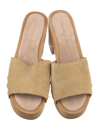 Veronica Beard Suede Studded Accents Slides