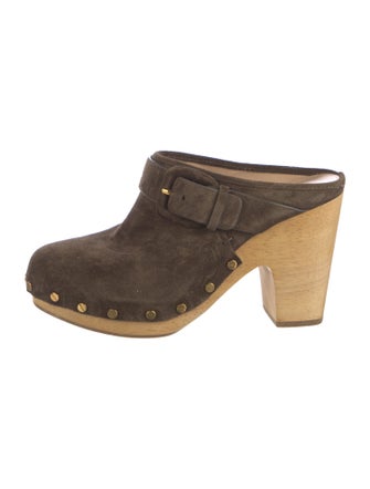 Veronica Beard Suede Studded Accents Mules