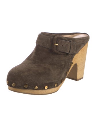 Veronica Beard Suede Studded Accents Mules