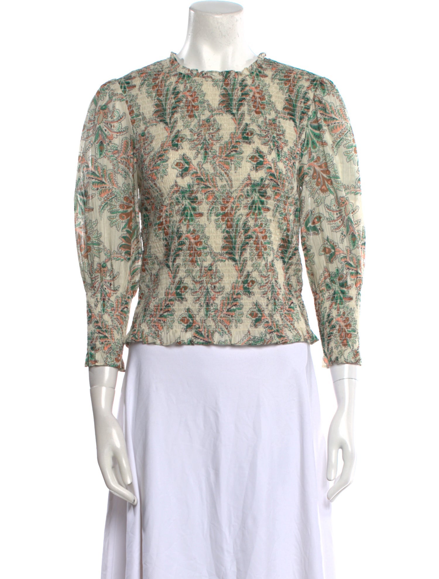 Veronica Beard Floral Print Crew Neck Blouse w/ Tags