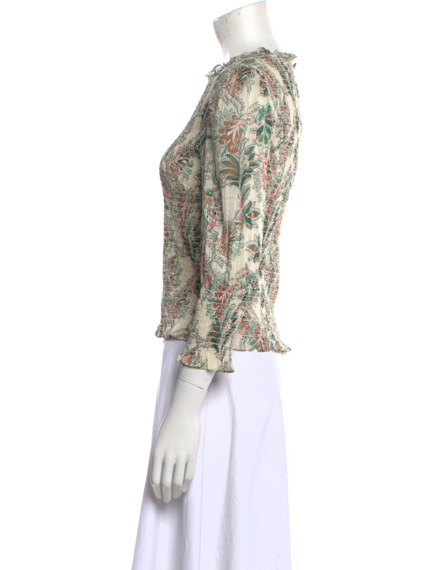 Veronica Beard Floral Print Crew Neck Blouse w/ Tags