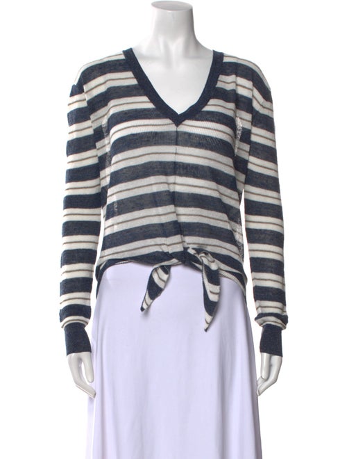 Veronica Beard Linen Striped Sweater