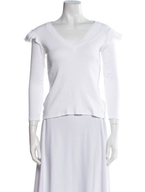 Veronica Beard V-Neck Three-Quarter Sleeve T-Shirt