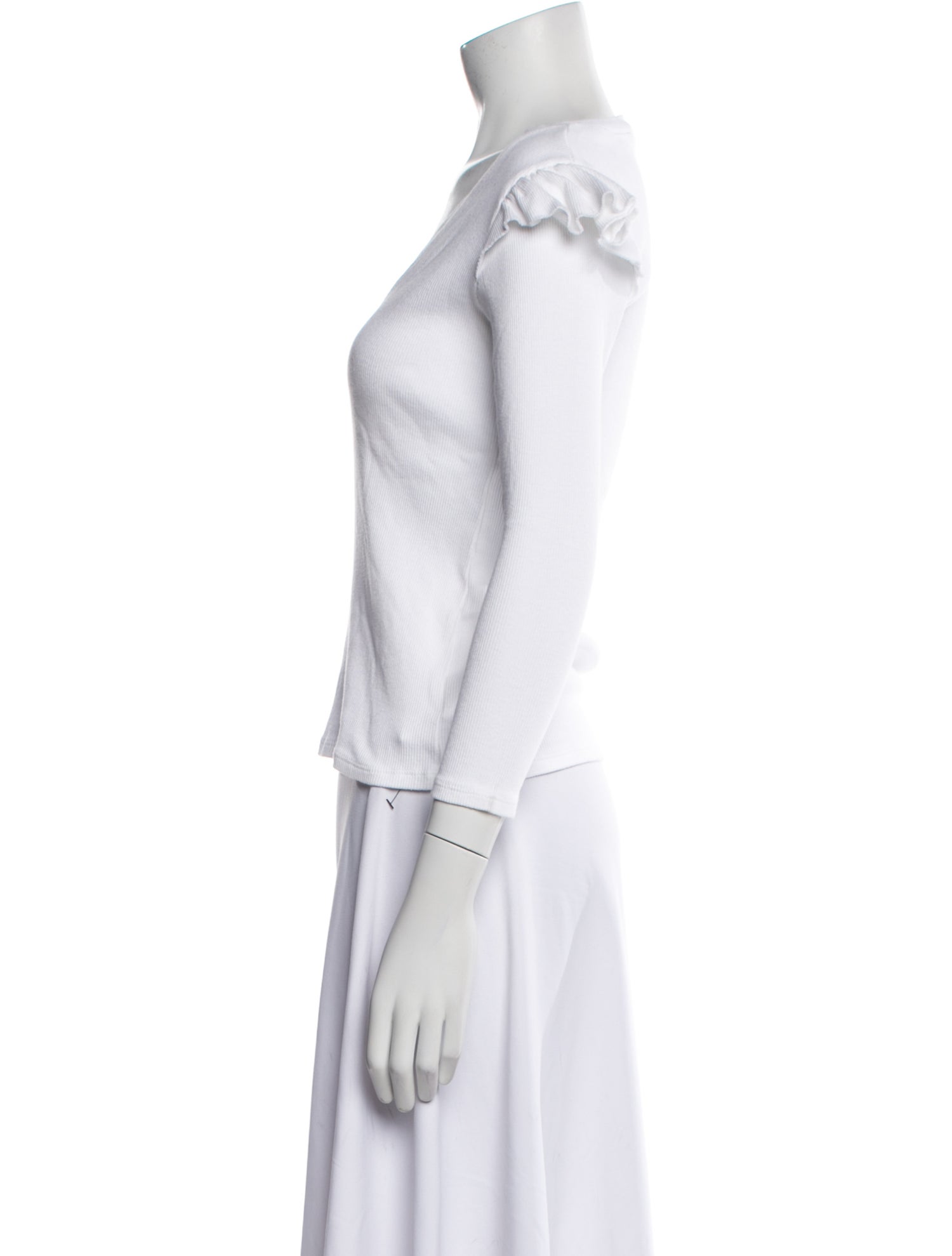 Veronica Beard V-Neck Three-Quarter Sleeve T-Shirt