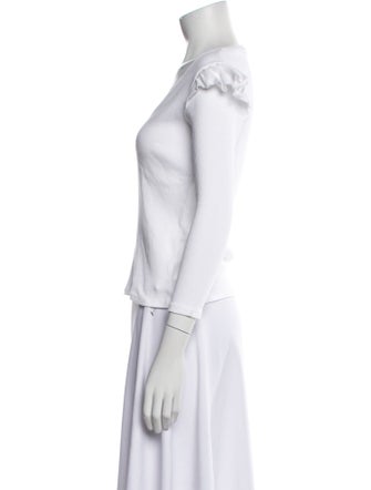 Veronica Beard V-Neck Three-Quarter Sleeve T-Shirt