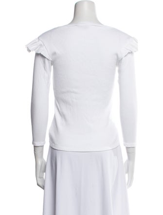 Veronica Beard V-Neck Three-Quarter Sleeve T-Shirt