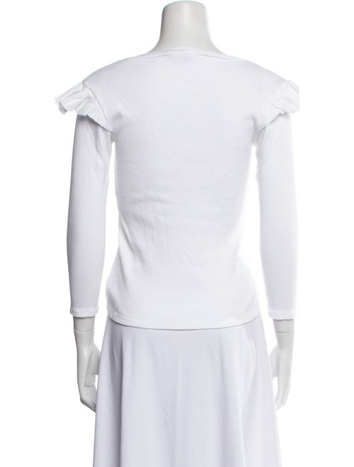 Veronica Beard V-Neck Three-Quarter Sleeve T-Shirt