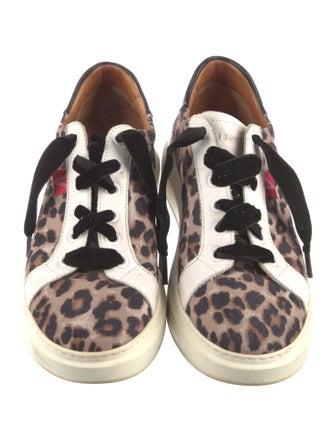 Veronica Beard Canvas Animal Print Sneakers
