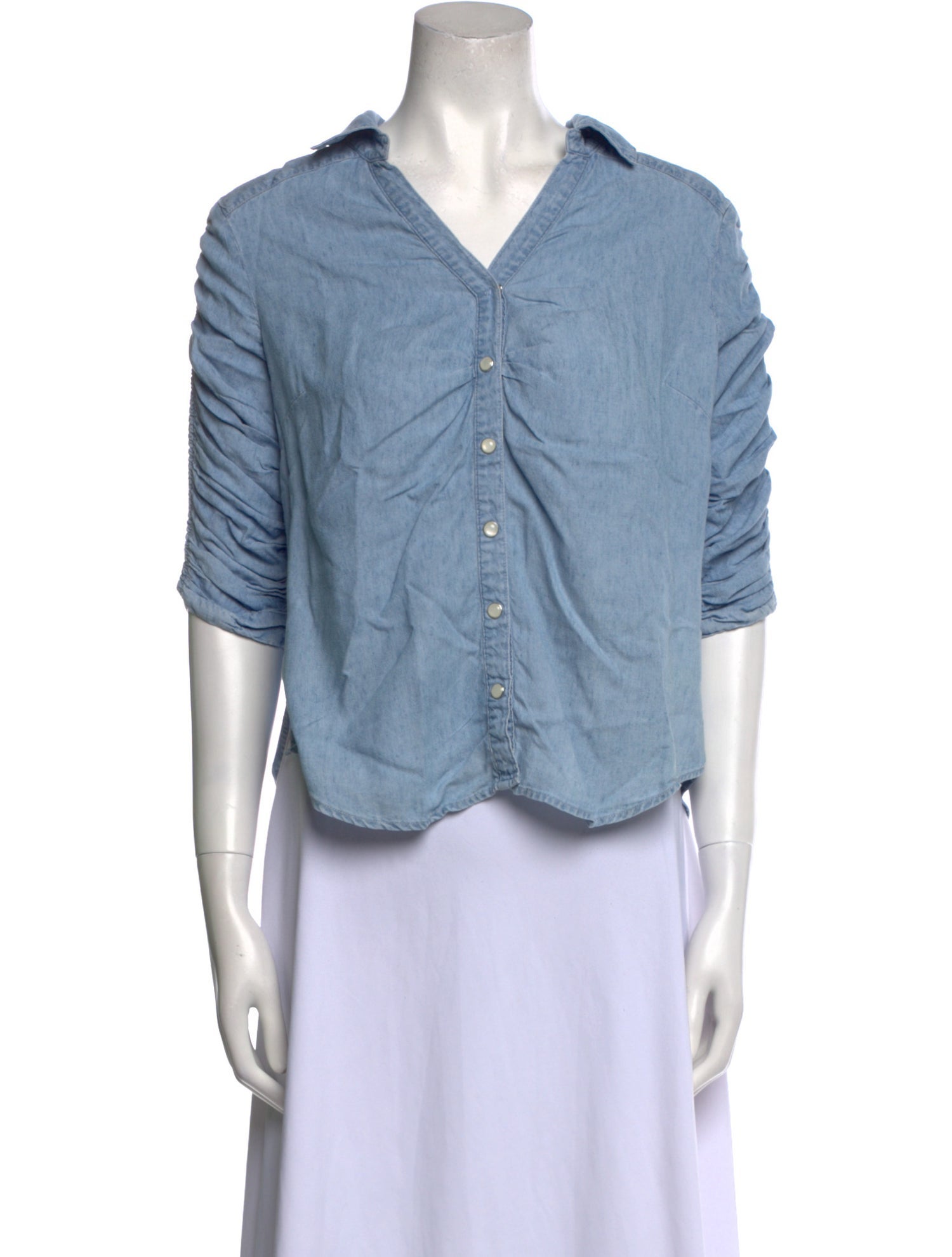 Veronica Beard Three-Quarter Sleeve Crop Top