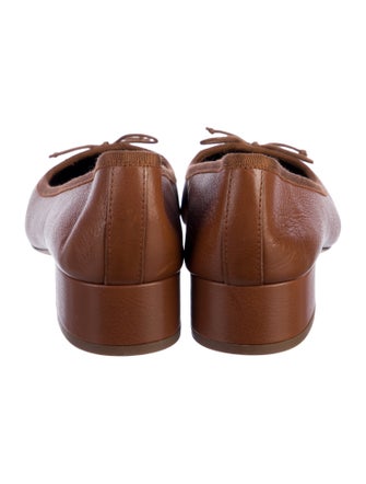 Veronica Beard Leather Bow Accents Ballet Flats