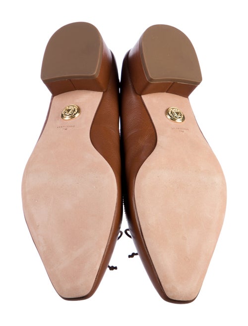 Veronica Beard Leather Bow Accents Ballet Flats