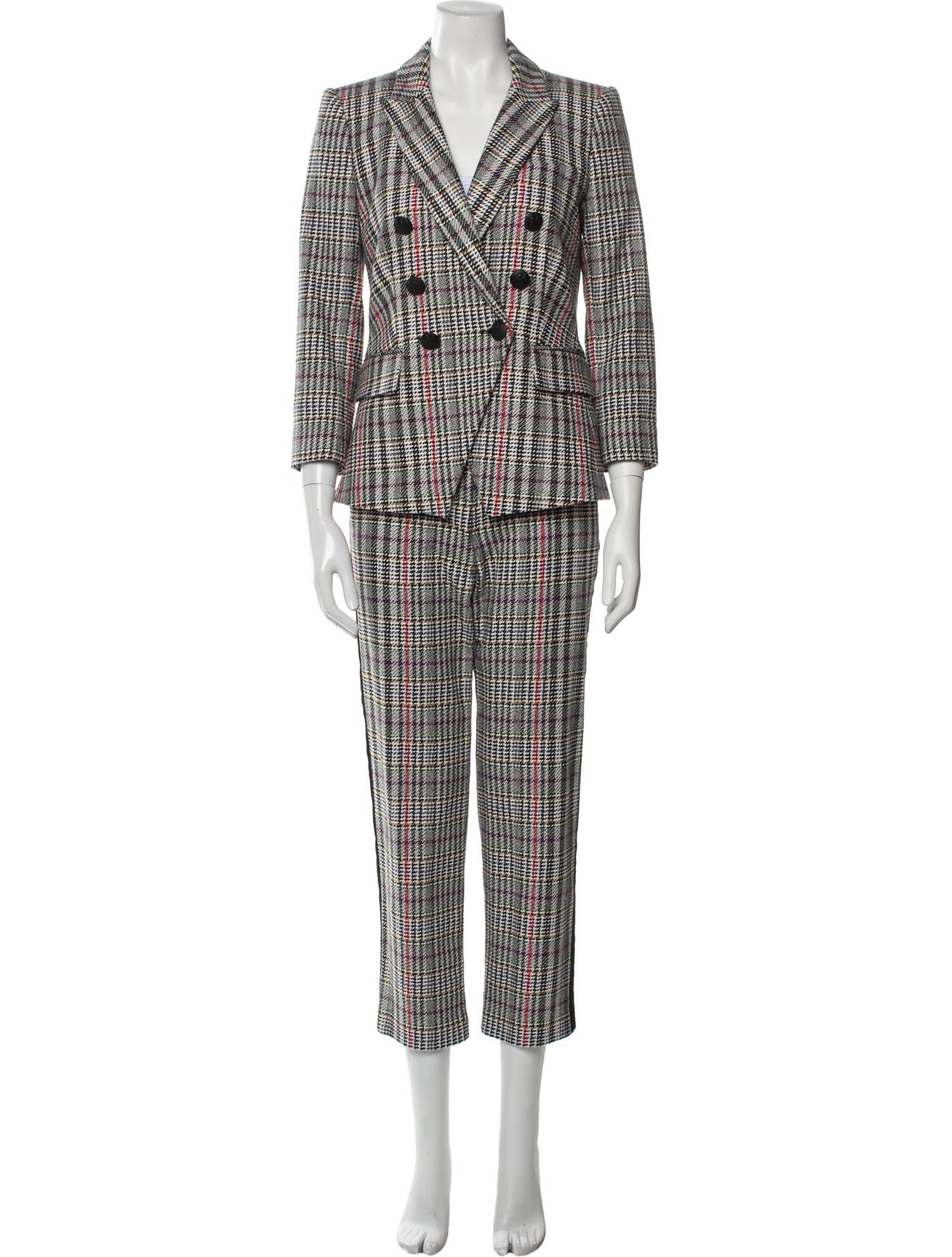 Veronica Beard Plaid Print Pantsuit