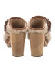 Veronica Beard Shearling Leather Trim Embellishment Mules