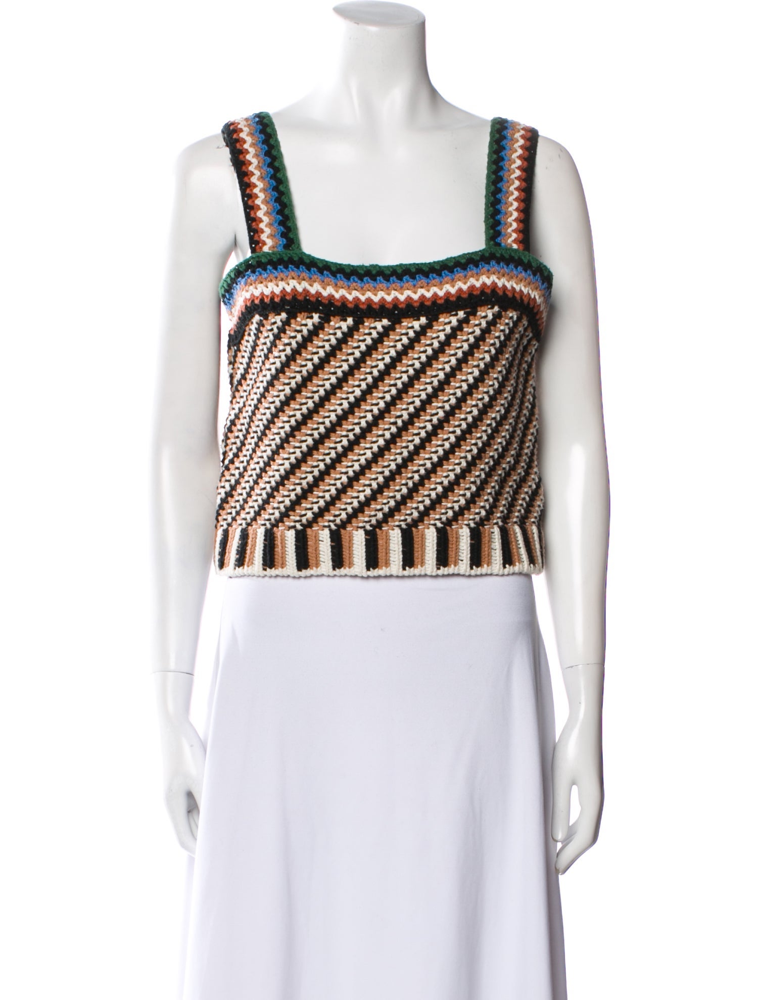 Veronica Beard Striped Square Neckline Sweater