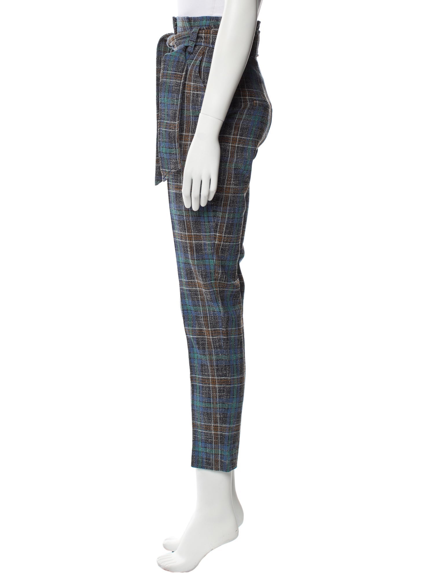 Veronica Beard Plaid Print Skinny Leg Pants w/ Tags