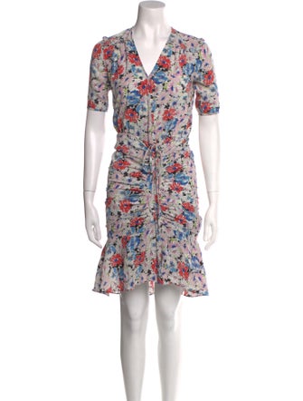 Veronica Beard Floral Print Knee-Length Dress
