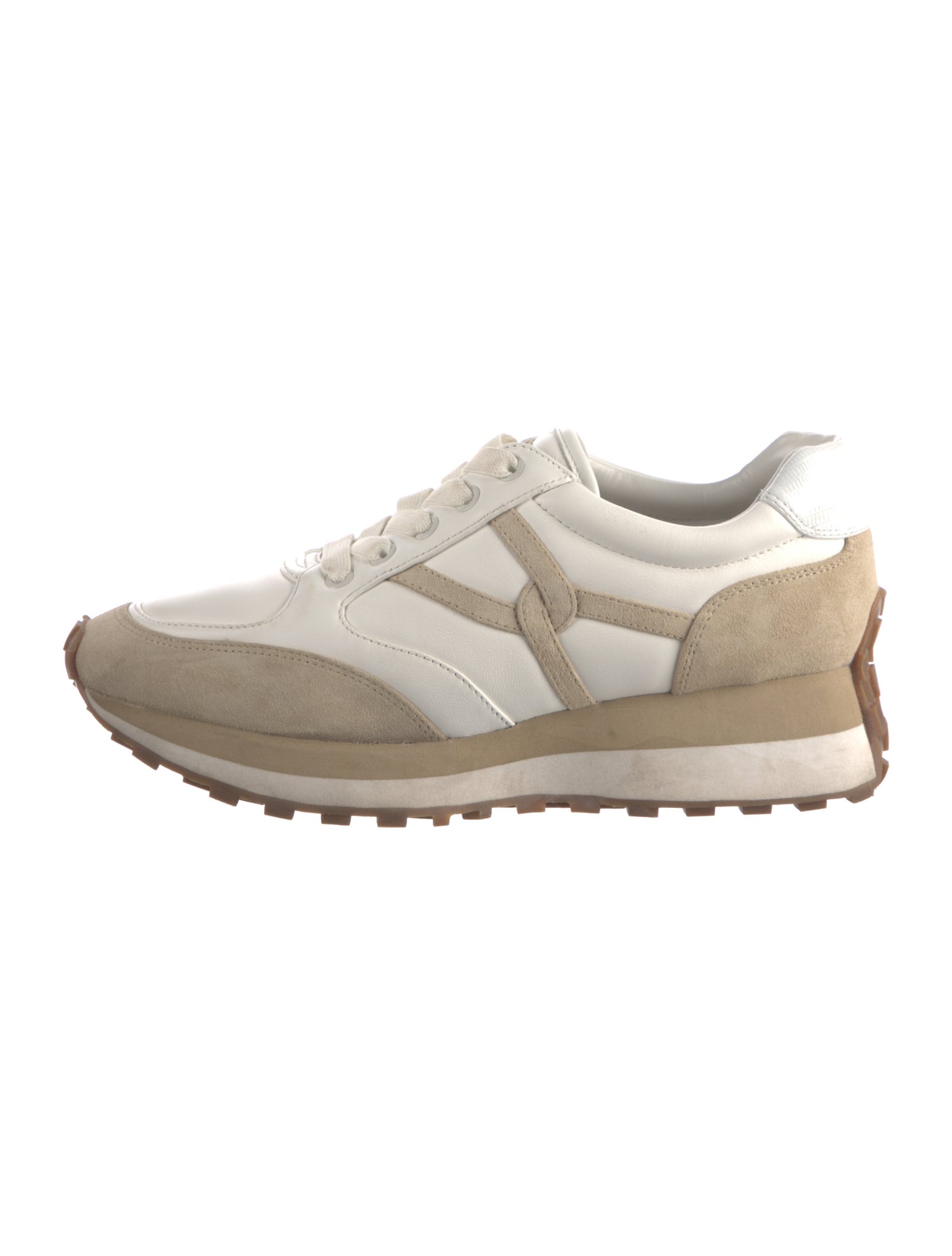Veronica Beard Leather Colorblock Pattern Athletic Sneakers