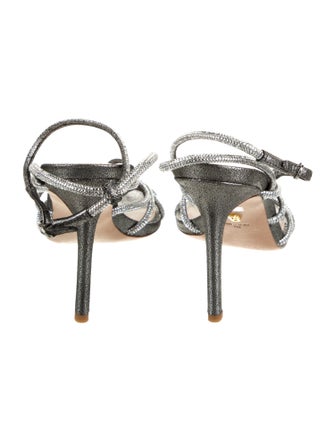 Veronica Beard Suede Crystal Embellishments Slingback Sandals