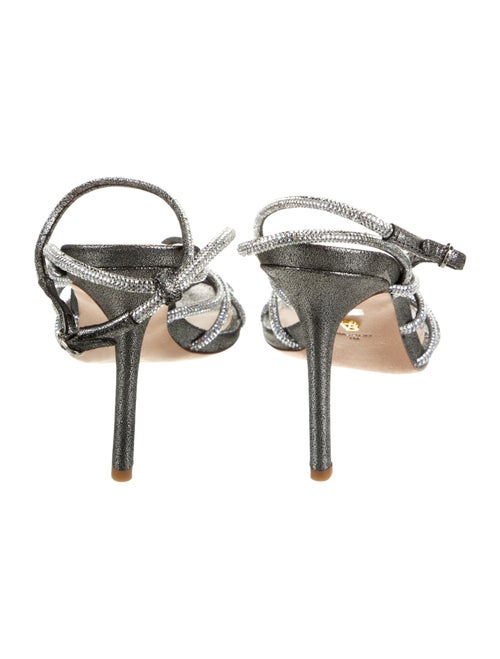 Veronica Beard Suede Crystal Embellishments Slingback Sandals