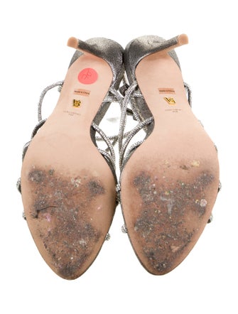 Veronica Beard Suede Crystal Embellishments Slingback Sandals