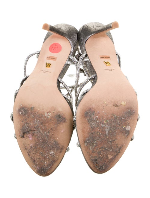 Veronica Beard Suede Crystal Embellishments Slingback Sandals