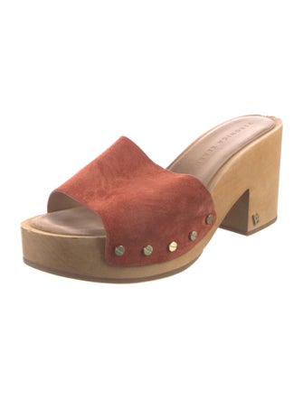 Veronica Beard Suede Studded Accents Slides