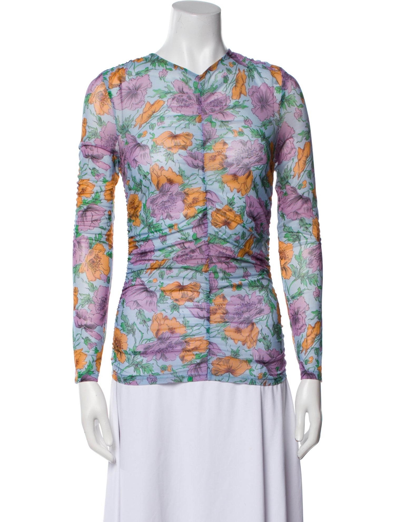 Veronica Beard Printed V-Neck Tunic
