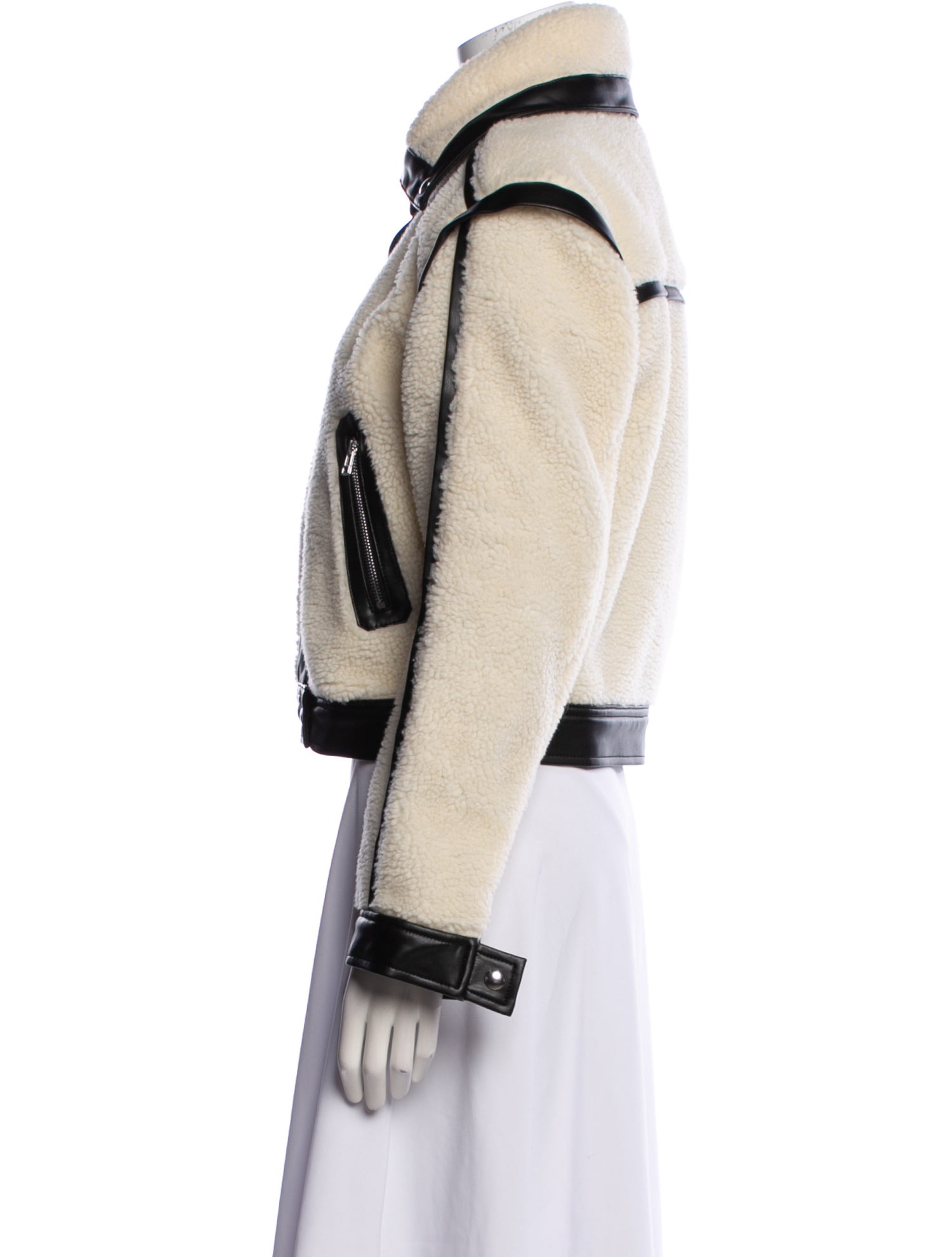 Veronica Beard Colorblock Pattern Biker Jacket