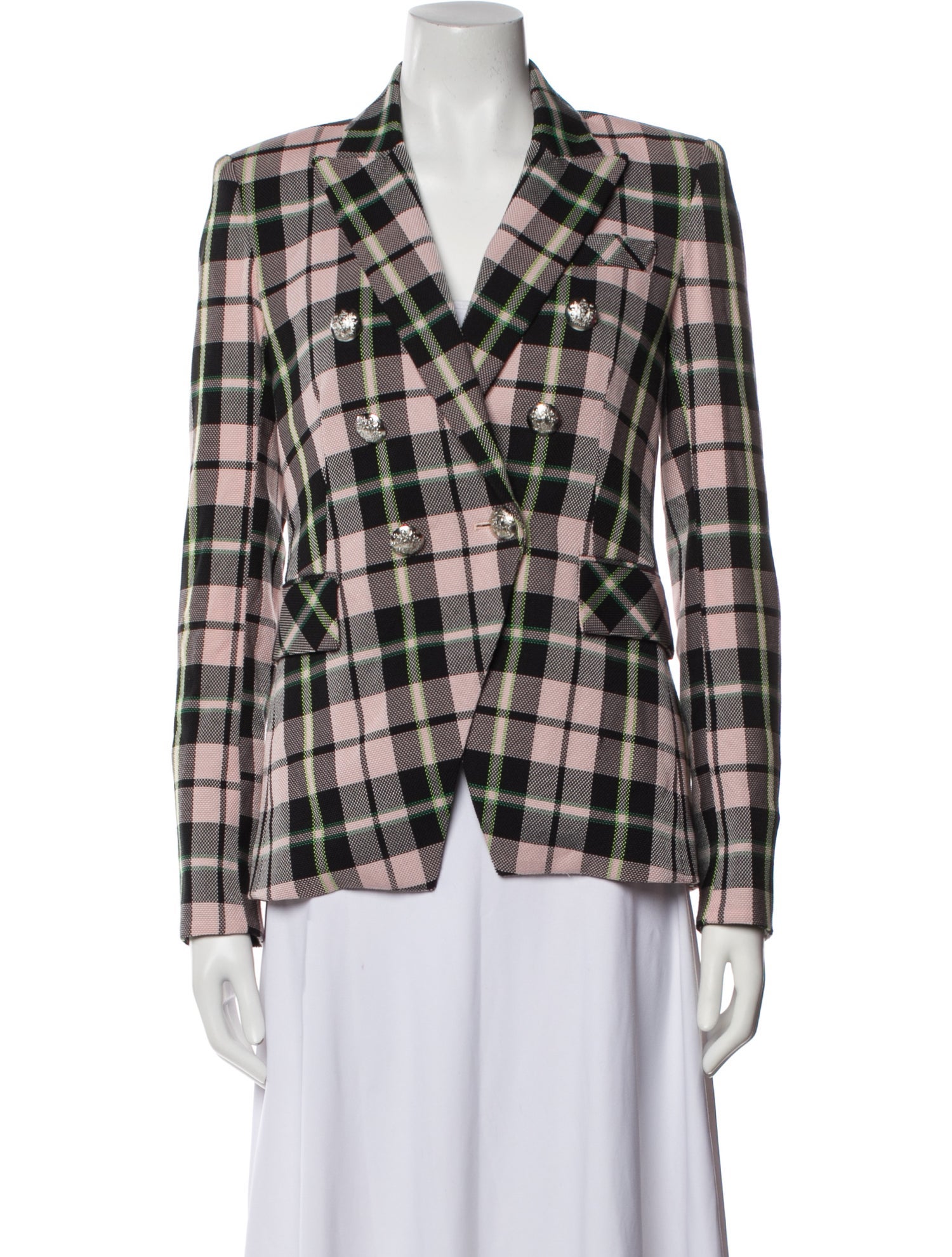 Veronica Beard Plaid Print Blazer