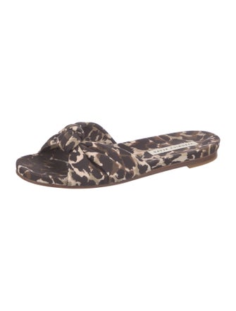 Veronica Beard Canvas Animal Print Slides