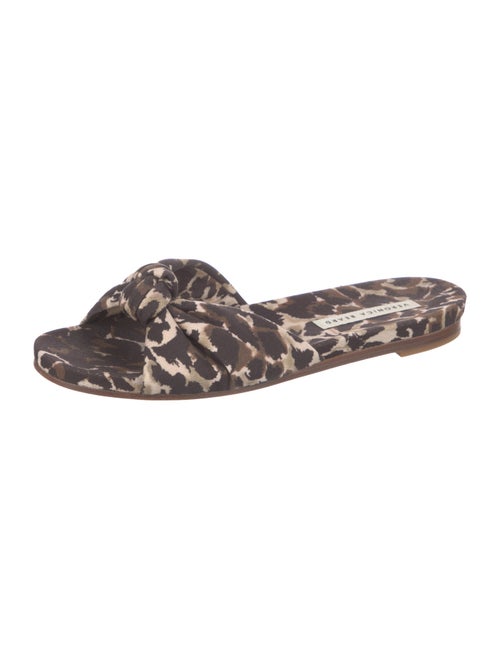 Veronica Beard Canvas Animal Print Slides