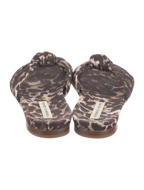 Veronica Beard Canvas Animal Print Slides