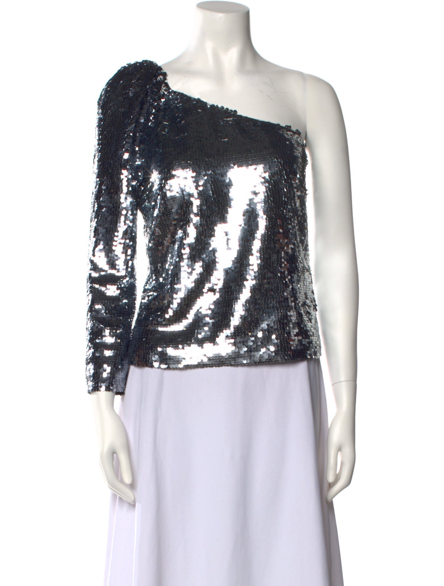 Veronica Beard One-Shoulder Three-Quarter Sleeve Top