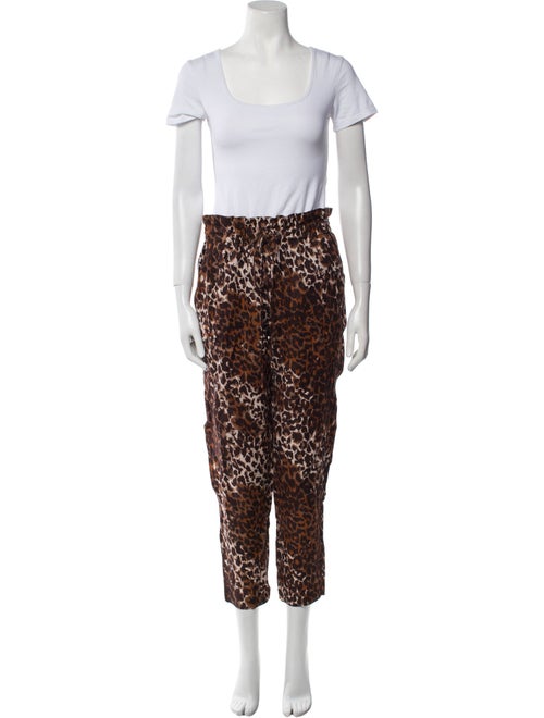 Veronica Beard Linen Animal Print Pant Set