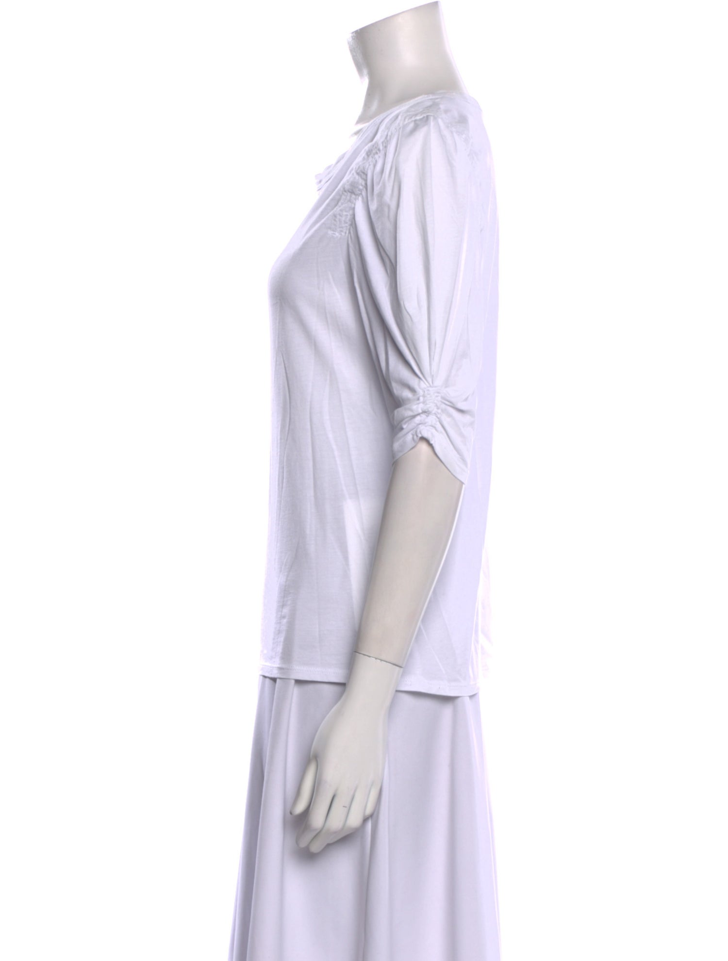 Veronica Beard Scoop Neck Three-Quarter Sleeve T-Shirt