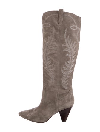 Veronica Beard Suede Patterned Boots