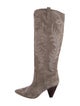 Veronica Beard Suede Patterned Boots
