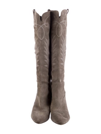 Veronica Beard Suede Patterned Boots
