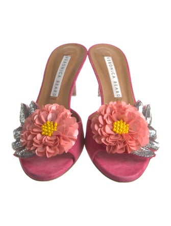 Veronica Beard Suede Sequin Embellishments Slides